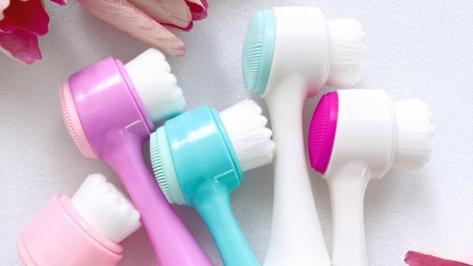 escova de limpeza facial 2 em 1 para lavar o rosto — modelo simples e prática para skincare diário