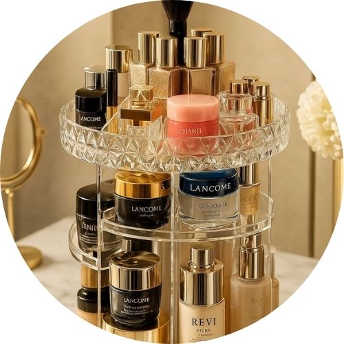 Organizador de Maquiagem Giratório: o item 360° que deixa tudo visível, prático e bonito 1 organizador de maquiagem giratorio